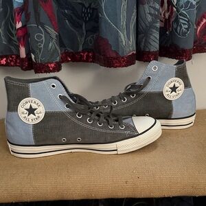 Converse Blue and Gray High-Top Sneakers 9.5